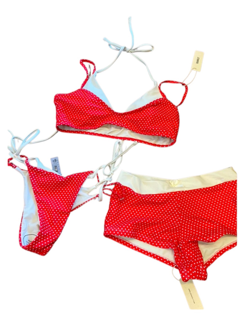NWT SeaMolly 3 Piece Swim Set RED Size M